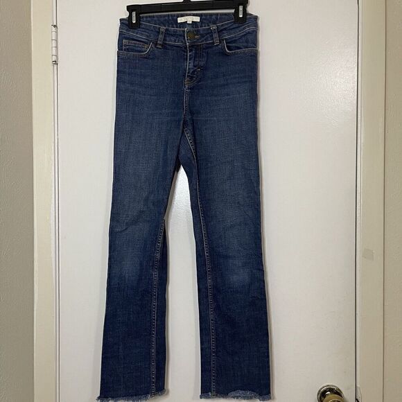 Maje Jeans Blue Fray hem denim jeans Slim Straight size XS US 0 - Picture 1 of 7